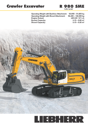 Rupsgraafmachines Liebherr R 980 SME