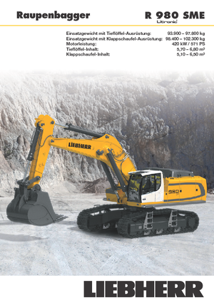 Rupsgraafmachines Liebherr R 980 SME