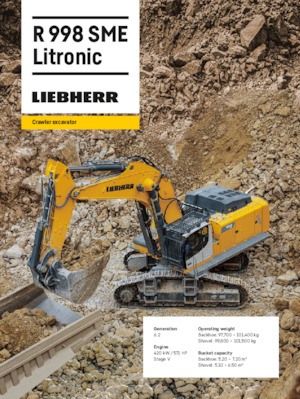 Rupsgraafmachines Liebherr R 998 SME Litronic 