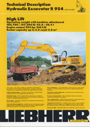 Rupsgraafmachines Liebherr R 954B 