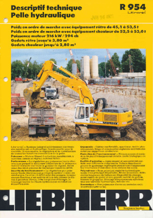 Rupsgraafmachines Liebherr R 954B 