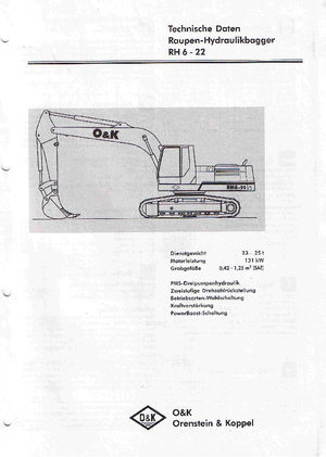 Rupsgraafmachines O&K RH 6-22