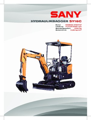 Mini-graafmachines Sany SY16C