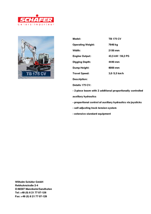 Rupsgraafmachines Takeuchi TB 175 CV