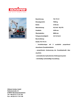 Rupsgraafmachines Takeuchi TB 175 CV