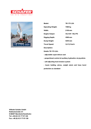 Rupsgraafmachines Takeuchi TB 175