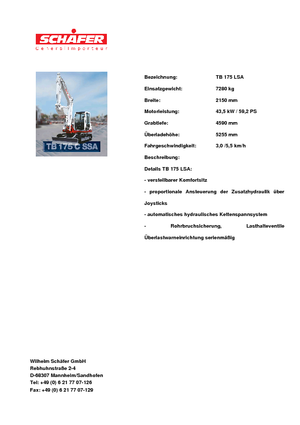 Rupsgraafmachines Takeuchi TB 175