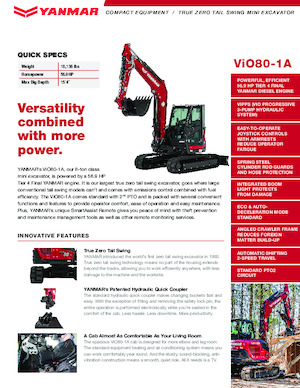 Rupsgraafmachines Yanmar ViO80-1A