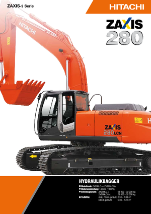 Rupsgraafmachines Hitachi ZX 280 LCN-3