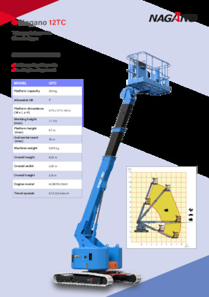 Telescoophoogwerkers op rupsbanden Nagano 12TC
