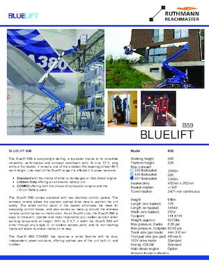 Knikarmhoogwerkers op rupsbanden Ruthmann BLUELIFT B59