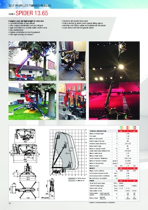 Telescoophoogwerkers op rupsbanden Platform Basket SPIDER 13.65 ED
