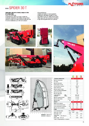 Telescoophoogwerkers op rupsbanden Platform Basket SPIDER 30T ED