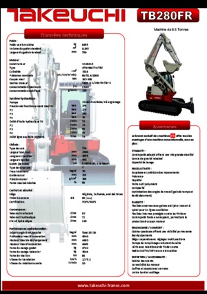 Rupsgraafmachines Takeuchi TB 280 FR