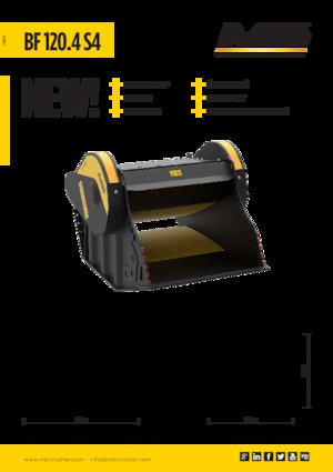 Brekershovel voor hydraulische graafmachines MB Crusher BF120.4 S4