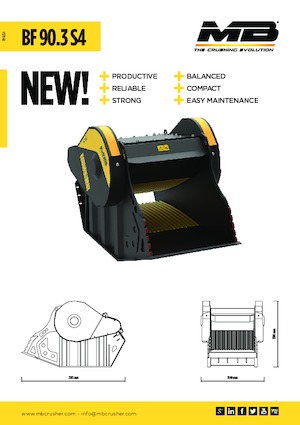 Brekershovel voor hydraulische graafmachines MB Crusher BF90.3 S4
