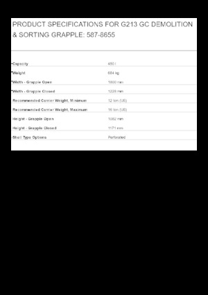 Sloopsorteergrijpers Caterpillar G213 GC
