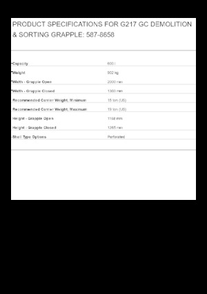 Sloopsorteergrijpers Caterpillar G217 GC