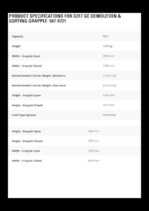 Sloopsorteergrijpers Caterpillar G317 GC