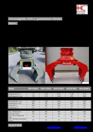 Sloopsorteergrijpers Konverma HCG 17-450-U