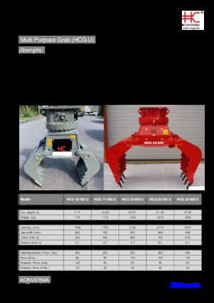 Sloopsorteergrijpers Konverma HCG 17-450-U