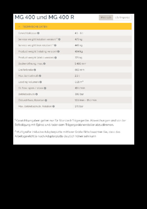 Sloopsorteergrijpers Epiroc MG 400
