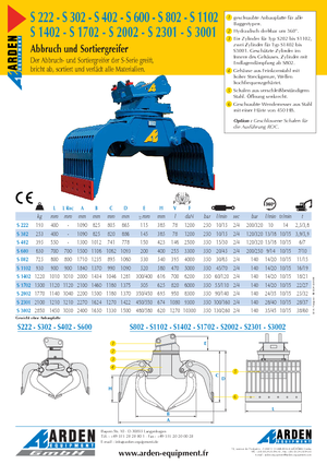 Sloopsorteergrijpers Arden S 3001