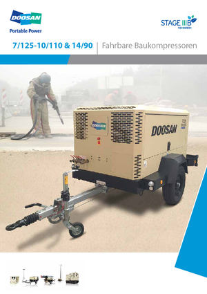 Mobiele Perslucht Compressors - diesel, elektrisch, benzine Doosan 7/125
