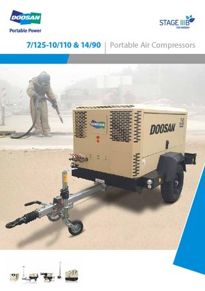 Mobiele Perslucht Compressors - diesel, elektrisch, benzine Doosan 7/125