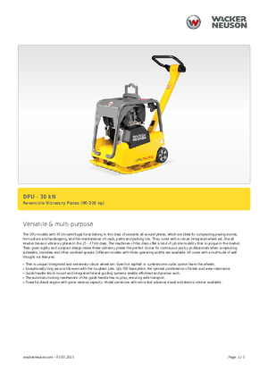Omkeerbare Trilplaten Wacker Neuson DPU3050H