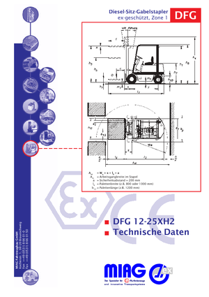 Explosieveilige dieselvorkheftrucks Miag DFG 16 XH 2