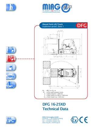 Explosieveilige dieselvorkheftrucks Miag DFG 25 XD
