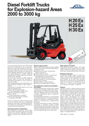 Explosieveilige dieselvorkheftrucks Linde H 20 D EX Zone 2