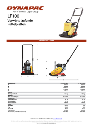 Eenrichtings Trilplaten Dynapac LF 100 (1B20)