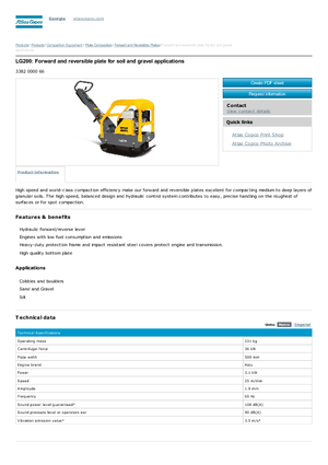 Omkeerbare Trilplaten Atlas Copco LG 200