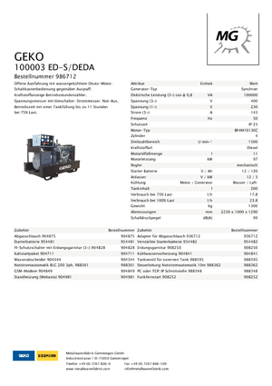 Diesel Generatoren Geko ® 100003 ED-S/DEDA