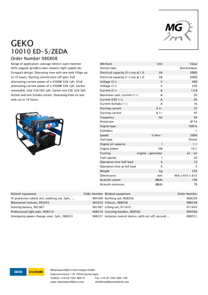 Diesel Generatoren Geko ® 10010 ED-S/ZEDA