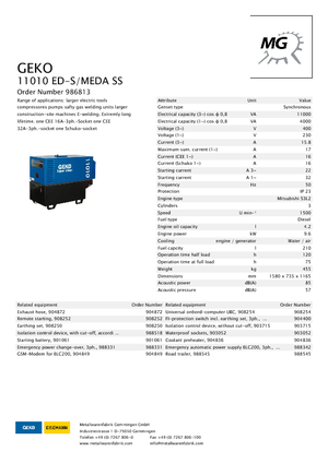 Diesel Generatoren Geko ® 11010 ED-S/MEDA