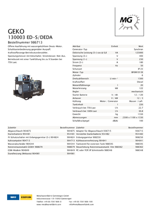 Diesel Generatoren Geko ® 130003 ED-S/DEDA