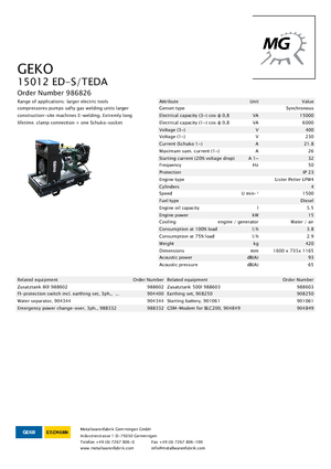 Diesel Generatoren Geko ® 15012 ED-S/TEDA