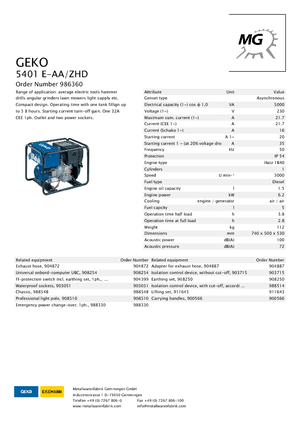 Diesel Generatoren Geko ® 5401 E-AA/ZHD