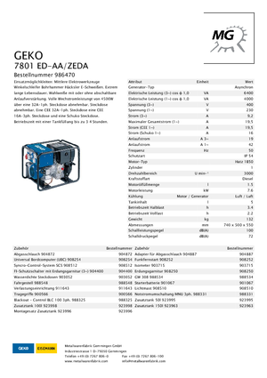 Diesel Generatoren Geko ® 7801 ED-AA/ZEDA