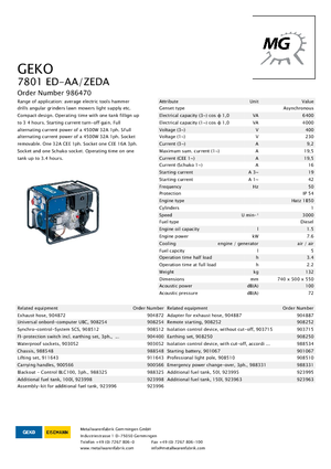 Diesel Generatoren Geko ® 7801 ED-AA/ZEDA