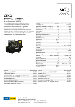 Diesel Generatoren Geko ® 8010 ED-S/MEDA