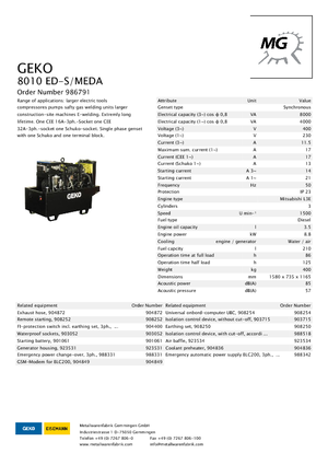 Diesel Generatoren Geko ® 8010 ED-S/MEDA