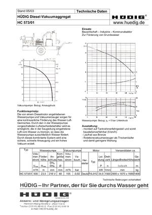 Grondwater Aggregaten Hüdig HC 573/01
