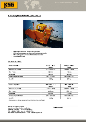 Vloerzagen KSG-Maschinenbau KSG 476