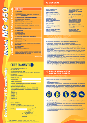 Vloerzagen Cuts Diamant MC 450 YM