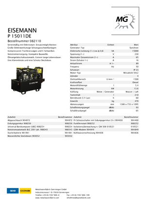 Diesel Generatoren Eisemann P 15011 DE