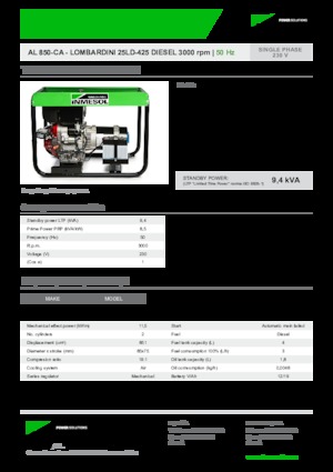Diesel Generatoren INMESOL AL 850-CA